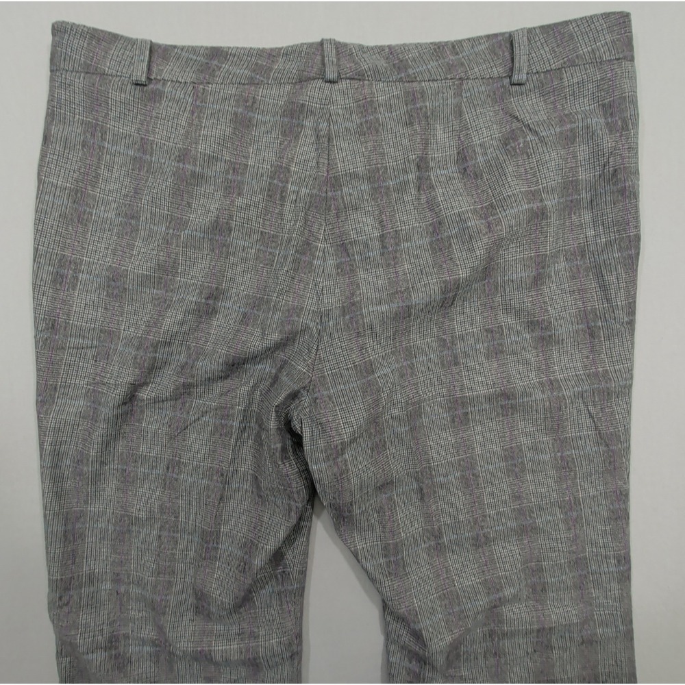 Maison Common Womens Plaid Wool Pants Size 42 US 10 12 Straight Leg Trousers - Picture 13 of 14